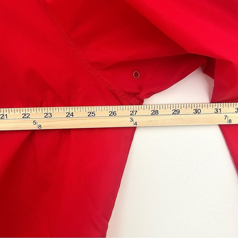 Red Snap Nylon Jacket Sporty Pullover Vintage Windbreaker Coat Primary Size XXL - Picture 12 of 15